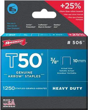 Arrow Fastener 50624SPTP 3/8" T50 Staples Arrow Fastener 50624SPTP 3/8" T50 Staples