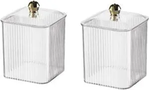 2 Pack Acrylic Qtip Holder Cotton Swabs Holder Cotton Ball Organizer Clear Qtip Dispenser Jar with Lid for Bathroom Vanity Canister Storage 2 Pack Acrylic Qtip Holder Cotton Swabs Holder Cotton Ball Organizer Clear Qtip Dispenser Jar with Lid for Bathroom Vanity Canister Storage