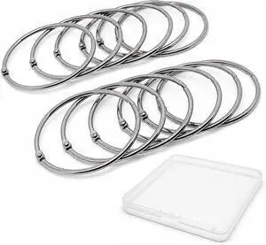 12 Pack 304 Stainless Steel Shower Curtain Rings Rustproof 58mm ID | Openable hinged hooks, 58mm / 2.28" inner diameter, 3mm heavy duty wire, polished opening, double rivets 12 Pack 304 Stainless Steel Shower Curtain Rings Rustproof 58mm ID | Openable hinged hooks, 58mm / 2.28" inner diameter, 3mm heavy duty wire, polished opening, double rivets
