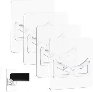 4 Pack Transparent Shower Curtain Rod Holder with Strong Adhesive 4 Pack Transparent Shower Curtain Rod Holder with Strong Adhesive