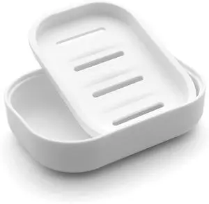Plastic Soap Dish, Container, Keeps Soap Dry,Easy Cleaning,Drain,White Plastic Soap Dish, Container, Keeps Soap Dry,Easy Cleaning,Drain,White