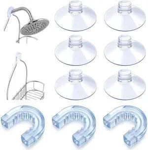 6 PCS Suction Cups for Shower Caddy with 3 Pieces Rubber Rings, Bathroom Shower Caddy Connectors Sucker, Easy to Attach, Heavy Strength Clear Replacement Showers Suction Cups for Bathroom Decor 6 PCS Suction Cups for Shower Caddy with 3 Pieces Rubber Rings, Bathroom Shower Caddy Connectors Sucker, Easy to Attach, Heavy Strength Clear Replacement Showers Suction Cups for Bathroom Decor