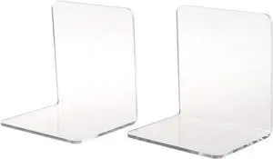 2Pcs Book Ends, Clear Acrylic Bookends, Non-Skid Bookend Supports, Book Stopper for Books/Movies/CDs/Video Games 2Pcs Book Ends, Clear Acrylic Bookends, Non-Skid Bookend Supports, Book Stopper for Books/Movies/CDs/Video Games