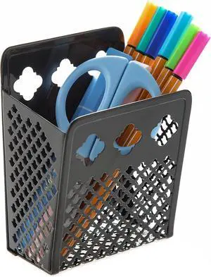 Magnetic Pen Holder, Mesh Metal Strong Magnet Dry Erase Marker Holder | Pencil Organizer Small Items Basket for Refrigerator, Whiteboard, Locker Accessories-Pack of 1, Black Magnetic Pen Holder, Mesh Metal Strong Magnet Dry Erase Marker Holder | Pencil Organizer Small Items Basket for Refrigerator, Whiteboard, Locker Accessories-Pack of 1, Black