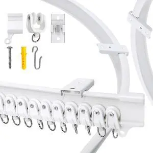 VRSS Flexible Bendable Curved Ceiling Curtain Track, 1 Meter (3.3 ft) | For L, U, Circle Shape, Shower Curtain Track, RV Curtain Track System, Room Divider, DIY VRSS Flexible Bendable Curved Ceiling Curtain Track, 1 Meter (3.3 ft) | For L, U, Circle Shape, Shower Curtain Track, RV Curtain Track System, Room Divider, DIY