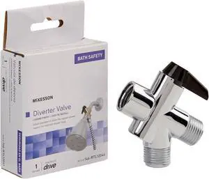 McKesson Diverter Valve for Handheld Shower Head, 1/2 in, 1 ct | Chrome Plated Finish, Threading McKesson Diverter Valve for Handheld Shower Head, 1/2 in, 1 ct | Chrome Plated Finish, Threading