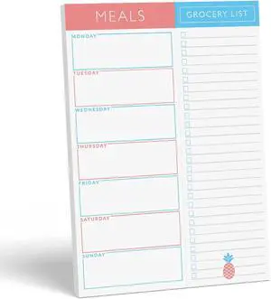 Sweetzer & Orange Meal Planner Magnetic Pad | 7x10 inch Notepad for Organized Weekly & Daily Planning | Tear-Off Grocery List Checklist for Convenient Shopping | Notepads for Refrigerator Door Sweetzer & Orange Meal Planner Magnetic Pad | 7x10 inch Notepad for Organized Weekly & Daily Planning | Tear-Off Grocery List Checklist for Convenient Shopping | Notepads for Refrigerator Door