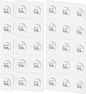 15 Pack Shower Caddy Adhesive Replacement, No Drilling Shower Shelf Adhesive, Strong Caddy Sticker Hooks Replacement for Showers Shelves and Kitchen Racks Organizer 15 Pack Shower Caddy Adhesive Replacement, No Drilling Shower Shelf Adhesive, Strong Caddy Sticker Hooks Replacement for Showers Shelves and Kitchen Racks Organizer