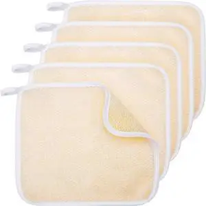 Tatuo 5 Pcs Exfoliating Washcloth,Beige Edge | Weave Loofah Towel for Body Face, Dual-sided Exfoliating Scrub Massage Cloth, Shower Texture, 10.23x8.66 Inch Tatuo 5 Pcs Exfoliating Washcloth,Beige Edge | Weave Loofah Towel for Body Face, Dual-sided Exfoliating Scrub Massage Cloth, Shower Texture, 10.23x8.66 Inch