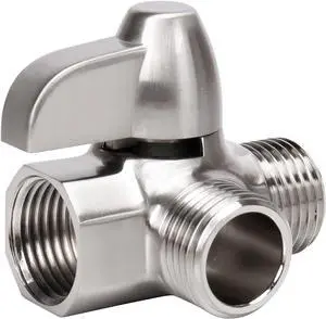 NearMoon Solid Brass G1/2" Shower Arm, 3-Way Diverter Valve for Handheld and Fixed Spray Head, Bathroom Component for Showerhead Combo T-Adapter (Fixed Nut, Brushed Nickel) NearMoon Solid Brass G1/2" Shower Arm, 3-Way Diverter Valve for Handheld and Fixed Spray Head, Bathroom Component for Showerhead Combo T-Adapter (Fixed Nut, Brushed Nickel)
