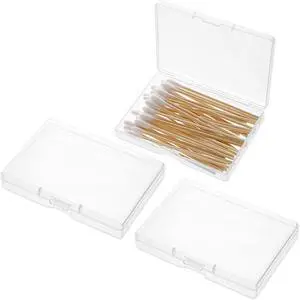 KALIONE 3-Piece Portable Travel Cotton Pad Holder - Bathroom Vanity Countertop Storage Organizer - Cotton Ball & Swab Dispenser - Transparent KALIONE 3-Piece Portable Travel Cotton Pad Holder - Bathroom Vanity Countertop Storage Organizer - Cotton Ball & Swab Dispenser - Transparent