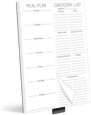 Evercio Meal Plan & Grocery List Magnetic Notepad for Refrigerator | For Shopping Lists Planner Organizer Memo Note Pad for Fridge | Kitchen Gift for Mother, Girlfriend | 7x10 Inches, 52 Sheets Evercio Meal Plan & Grocery List Magnetic Notepad for Refrigerator | For Shopping Lists Planner Organizer Memo Note Pad for Fridge | Kitchen Gift for Mother, Girlfriend | 7x10 Inches, 52 Sheets