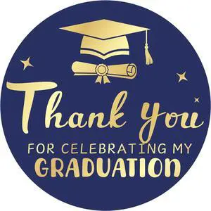 Graduation Thank You Stickers 2026 Gold Metallic Thank You for Celebrating | My Graduation Stickers 60PCS 1.75 Inch Class of 2026 Sticker for Envelope Seals Card Grad Party Favors (Blue and Gold) Graduation Thank You Stickers 2026 Gold Metallic Thank You for Celebrating | My Graduation Stickers 60PCS 1.75 Inch Class of 2026 Sticker for Envelope Seals Card Grad Party Favors (Blue and Gold)