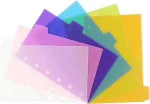 2 Pack A7 Binder Dividers 6 Tabs Bright Color Plastic Binder Index Tabs Planner Divider for Round Ring Binder Sheet Protector (Transparent, 12 Dividers) 2 Pack A7 Binder Dividers 6 Tabs Bright Color Plastic Binder Index Tabs Planner Divider for Round Ring Binder Sheet Protector (Transparent, 12 Dividers)