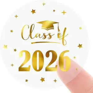 Graduation Stickers Class of 2026 Stickers 120PCS Gold Foil Sticker | 1.6 Inch Transparent Graduation Party Favors Sticker for Envelope Seals Card Graduation Stickers Class of 2026 Stickers 120PCS Gold Foil Sticker | 1.6 Inch Transparent Graduation Party Favors Sticker for Envelope Seals Card