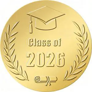 Class of 2026 Graduation Stickers, 120PCS 1.6in Gold Embossed Graduation Envelope Sticker Seals, Envelope Stickers for Grad Party Decorations, Invitations & Certificates Class of 2026 Graduation Stickers, 120PCS 1.6in Gold Embossed Graduation Envelope Sticker Seals, Envelope Stickers for Grad Party Decorations, Invitations & Certificates