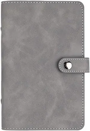 A6 PU Leather Binder Cover with Divider Pocket Refillable Soft Cover Leather Travel Journal Notebook Protector Folder 6 Ring Loose Leaf Planner Binder for Meeting Filler Paper Cash(Gray) A6 PU Leather Binder Cover with Divider Pocket Refillable Soft Cover Leather Travel Journal Notebook Protector Folder 6 Ring Loose Leaf Planner Binder for Meeting Filler Paper Cash(Gray)