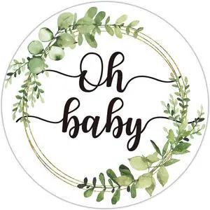 50 Greenery Wreath Oh Baby Gender Neutral Stickers - Baby Shower Favors - Thank You Labels 2 Inch 50 Greenery Wreath Oh Baby Gender Neutral Stickers - Baby Shower Favors - Thank You Labels 2 Inch