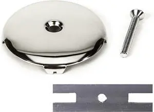 PF WaterWorks Universal Bathtub/Bath Tub Drain Single/One (1) Hole Overflow Face Plate - Matching Screw - Adapter for 2 Hole; Chrome; PF0930-CH PF WaterWorks Universal Bathtub/Bath Tub Drain Single/One (1) Hole Overflow Face Plate - Matching Screw - Adapter for 2 Hole; Chrome; PF0930-CH
