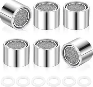 Faucet Aerator, Kitchen Sink Faucet Aerator Adapter, Sink Faucets Female Thread Replacement Parts Filter with Brass Shell and Gasket for Bathroom (55/64 Inch, 6 Pcs) Faucet Aerator, Kitchen Sink Faucet Aerator Adapter, Sink Faucets Female Thread Replacement Parts Filter with Brass Shell and Gasket for Bathroom (55/64 Inch, 6 Pcs)