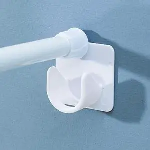 Resdenio Adhesive Shower Curtain Rod Holder - 2 Pack Curtain Rod Bracket No Drilling, Multifunction U Shape ABS Plastic Shower Rod Retainer for Bathroom Bedroom (Shower Curtain Rod Not Included) Resdenio Adhesive Shower Curtain Rod Holder - 2 Pack Curtain Rod Bracket No Drilling, Multifunction U Shape ABS Plastic Shower Rod Retainer for Bathroom Bedroom (Shower Curtain Rod Not Included)