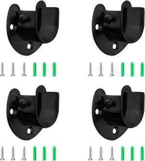 Stainless Steel Closet Rod Bracket 4pcs Heavy Duty Flange Rod Holder 1" & 1-1/4" Diameter Curtain Rod End Supports U-Shaped Wardrobe Rod Bracket Black White with Screws Stainless Steel Closet Rod Bracket 4pcs Heavy Duty Flange Rod Holder 1" & 1-1/4" Diameter Curtain Rod End Supports U-Shaped Wardrobe Rod Bracket Black White with Screws
