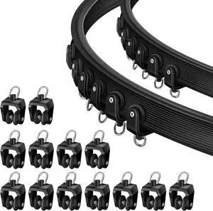 TOKPLNU Curtain Track Rollers, Flexible Bendable Curtain Track Glider 40 Pack Black Drapery Runners for Window Shower Curtain TOKPLNU Curtain Track Rollers, Flexible Bendable Curtain Track Glider 40 Pack Black Drapery Runners for Window Shower Curtain
