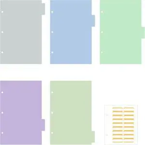 Ospelelf Mini Binder Dividers with TabsDurable Paper Dividers for 3 Ring Mini Small Binder5 Tab(5.5" * 8.5") Ospelelf Mini Binder Dividers with TabsDurable Paper Dividers for 3 Ring Mini Small Binder5 Tab(5.5" * 8.5")