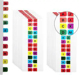 416 Pcs Colored Alphabetical Tab Indexes, 16 Sheets A-Z Index Tabs | Self Adhesive A-Z Alphabet Index Tabs, Colorful Alphabet Tabs, Alphabet Book Tabs, Alphabet Tabs, Colored Alphabetical Tab 416 Pcs Colored Alphabetical Tab Indexes, 16 Sheets A-Z Index Tabs | Self Adhesive A-Z Alphabet Index Tabs, Colorful Alphabet Tabs, Alphabet Book Tabs, Alphabet Tabs, Colored Alphabetical Tab