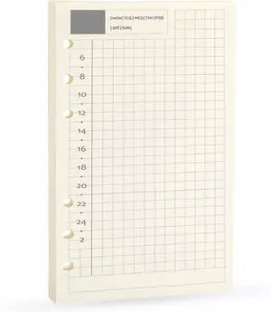 Spiral Notebook Refill,Daily Planner Refill,6 Hole,for Filofax, Personal Size 3.74 x 6.77'', Diary Design with Time Table and Summary, 45 Sheets per Pack, Harphia(A6,Daily) Spiral Notebook Refill,Daily Planner Refill,6 Hole,for Filofax, Personal Size 3.74 x 6.77'', Diary Design with Time Table and Summary, 45 Sheets per Pack, Harphia(A6,Daily)