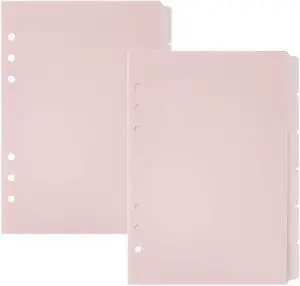 SUPERFINDINGS 12 Sheets A5 Index Binder Dividers 8.27x6.1inch Pink Binder Dividers with Tabs 6 Ring Vertical Plastic Dividers Frosted Index Divider for Planner Notebook Loose Leaf Binders SUPERFINDINGS 12 Sheets A5 Index Binder Dividers 8.27x6.1inch Pink Binder Dividers with Tabs 6 Ring Vertical Plastic Dividers Frosted Index Divider for Planner Notebook Loose Leaf Binders