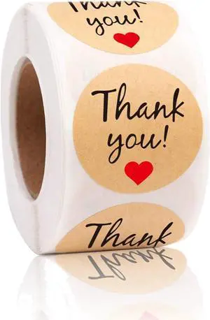 Fmcmly 1 Inch Kraft Thank You Stickers Roll, 500 Pcs Thank You Stickers Lables for Baking Packaging,Small Business,Envelope Seals,Birthday,Wedding,Party Gift Wrap Bag,Online Retailers Boutiques Shops Fmcmly 1 Inch Kraft Thank You Stickers Roll, 500 Pcs Thank You Stickers Lables for Baking Packaging,Small Business,Envelope Seals,Birthday,Wedding,Party Gift Wrap Bag,Online Retailers Boutiques Shops