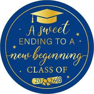 120Pcs Graduation Stickers 2026, Class of 2026 Stickers 1.57" Graduation Envelope Seal Label Self Adhesive Congrats Grad Cap Sticker for Senior College Grad Party Favors (Blue & Gold) 120Pcs Graduation Stickers 2026, Class of 2026 Stickers 1.57" Graduation Envelope Seal Label Self Adhesive Congrats Grad Cap Sticker for Senior College Grad Party Favors (Blue & Gold)
