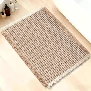ArtyCozy Waffle Bath Mat Super Absorbent, 17"×24", Brown & White | Soft Non-Slip Boho Bath Rugs with Flat-woven Hot Glue Backing for Bathroom, Machine Washable Bath Mats ArtyCozy Waffle Bath Mat Super Absorbent, 17"×24", Brown & White | Soft Non-Slip Boho Bath Rugs with Flat-woven Hot Glue Backing for Bathroom, Machine Washable Bath Mats