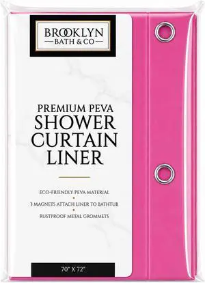 Home Expressions 3 Gauge Shower Curtain Liner 70 x 72 Vinyl Shower Curtain with 12 Metal Grommet and 3 Magnetic Weights Odor Free and Compatible with Standard Showers. (Neon Pink) Home Expressions 3 Gauge Shower Curtain Liner 70 x 72 Vinyl Shower Curtain with 12 Metal Grommet and 3 Magnetic Weights Odor Free and Compatible with Standard Showers. (Neon Pink)