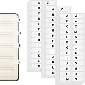 A-Z Sticky Tabs, Alphabet Tabs Self Adhesive A-Z Tabs Indexes Self-Adhesive Page Tabs ABC Tabs Transparent Permanent Alphabetical Tabs for Notebook, Textbook, Dictionary, (390 Pcs) A-Z Sticky Tabs, Alphabet Tabs Self Adhesive A-Z Tabs Indexes Self-Adhesive Page Tabs ABC Tabs Transparent Permanent Alphabetical Tabs for Notebook, Textbook, Dictionary, (390 Pcs)