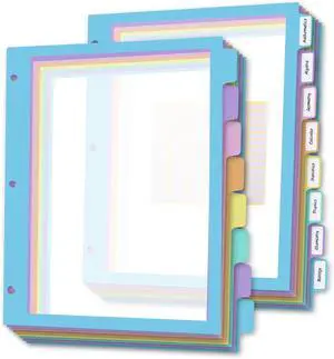 16Pcs/2 Set 8 Tab Dividers, Clear Plastic Binder Dividers with Tabs, for 3 Ring Binder, Letter Size, Multicolor 16Pcs/2 Set 8 Tab Dividers, Clear Plastic Binder Dividers with Tabs, for 3 Ring Binder, Letter Size, Multicolor