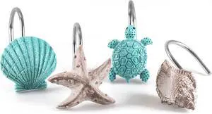 Seashell Sea Turtle Starfish Conch Decorative Shower Curtain Hooks, 12Pcs | Nautical Ocean Beach Coastal Decorative Stainless Steel Hanger for Tropical Bathroom Beach House Kids & Guest Room Decor Seashell Sea Turtle Starfish Conch Decorative Shower Curtain Hooks, 12Pcs | Nautical Ocean Beach Coastal Decorative Stainless Steel Hanger for Tropical Bathroom Beach House Kids & Guest Room Decor