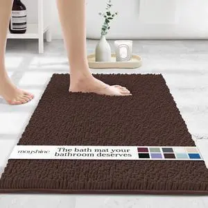 MAYSHINE Small Plush Shaggy Chenille Bath Mat 23"x14" Extra Soft, Super Absorbent, Non-Slip Bathroom Rug | Fluffy Microfiber, Area Rug Sets for Bathroom Floor, Kitchen, Living Room | Brown MAYSHINE Small Plush Shaggy Chenille Bath Mat 23"x14" Extra Soft, Super Absorbent, Non-Slip Bathroom Rug | Fluffy Microfiber, Area Rug Sets for Bathroom Floor, Kitchen, Living Room | Brown