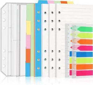 Antner A6 Refill Paper Planner Inserts for A6 6 Ring Notebook Binder, 135 Sheets Lined Filler Paper, 3 Binder Pockets & 10 Dividers & 160PCS Neon Sticky Tabs for Refillable Personal Planners Journals Antner A6 Refill Paper Planner Inserts for A6 6 Ring Notebook Binder, 135 Sheets Lined Filler Paper, 3 Binder Pockets & 10 Dividers & 160PCS Neon Sticky Tabs for Refillable Personal Planners Journals