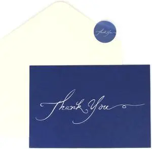 12 Pcs Handwriting Navy Blue Thank You Card with Envelopes, Stickers | 4.2x6.2 Thank you Card for Wedding, Baby, Bridal Shower, Small Business, Funeral 12 Pcs Handwriting Navy Blue Thank You Card with Envelopes, Stickers | 4.2x6.2 Thank you Card for Wedding, Baby, Bridal Shower, Small Business, Funeral