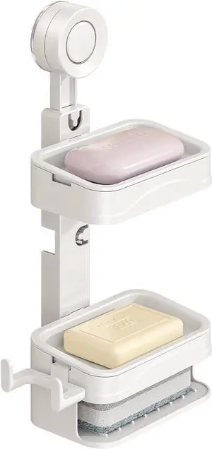 Suction Cup Soap Holder for Shower Wall, No Drilling Bar Soap Dish | No Drilling Self Adhesive, For Kitchen and Bathroom, Durable ABS Material, Easy Installation Suction Cup Soap Holder for Shower Wall, No Drilling Bar Soap Dish | No Drilling Self Adhesive, For Kitchen and Bathroom, Durable ABS Material, Easy Installation