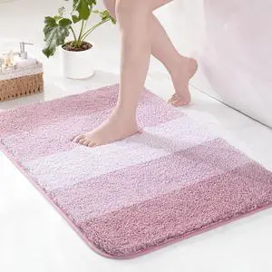 Exclusivo Mezcla Soft Absorbent Bathroom Rugs, Non-Slip Bath Mat, 17x24 | Machine Washable Quick-Drying Bath Rug, Thick Fluffy Microfiber for Floor, Shower and Tub, Home Decor Accessories, Pink Exclusivo Mezcla Soft Absorbent Bathroom Rugs, Non-Slip Bath Mat, 17x24 | Machine Washable Quick-Drying Bath Rug, Thick Fluffy Microfiber for Floor, Shower and Tub, Home Decor Accessories, Pink