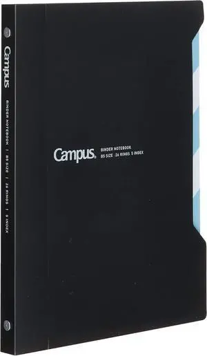 Kokuyo Campus Slide Binder with 5 Tab Dividers, Slim Type, B5, 26 Holes, Up to 65 Sheets, Black, Japan Import (RU-P737D) Kokuyo Campus Slide Binder with 5 Tab Dividers, Slim Type, B5, 26 Holes, Up to 65 Sheets, Black, Japan Import (RU-P737D)