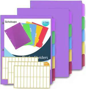 3 Set 5 Tab Binder Dividers, Plastic Binders Dividers with Tabs Colorful Big Tab Fit Standard 8.5 X 11 Sheets, Dividers for 3 Ring Binder 3 Set 5 Tab Binder Dividers, Plastic Binders Dividers with Tabs Colorful Big Tab Fit Standard 8.5 X 11 Sheets, Dividers for 3 Ring Binder