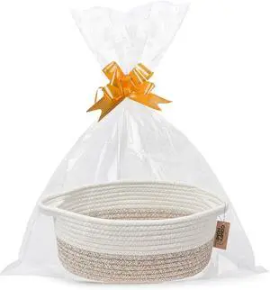 COMFY-HOMI Oval Rope Basket with Handles for Shelves,Toys,Book, Cloth Storage Baskets for Organizing Toy Decorative Organizer for Living Room, Bathroom COMFY-HOMI Oval Rope Basket with Handles for Shelves,Toys,Book, Cloth Storage Baskets for Organizing Toy Decorative Organizer for Living Room, Bathroom
