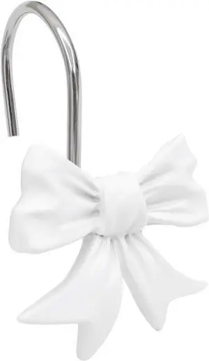 CHICTIE Decorative Shower Curtain Hooks, Bow Knot Shower Curtain Rings Hooks for Bathroom Baby Kids Room Rustproof Shower Hooks (White) CHICTIE Decorative Shower Curtain Hooks, Bow Knot Shower Curtain Rings Hooks for Bathroom Baby Kids Room Rustproof Shower Hooks (White)