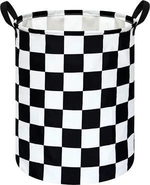 Black And White Checkered Basket Kids Hamper Car Room Decor For Boys | Foldable Clothes Storage Bin Waterproof Canvas Toy Bins Gift Baskets For Bedroom Kids Laundry Basket With Handles Racing Flag Black And White Checkered Basket Kids Hamper Car Room Decor For Boys | Foldable Clothes Storage Bin Waterproof Canvas Toy Bins Gift Baskets For Bedroom Kids Laundry Basket With Handles Racing Flag