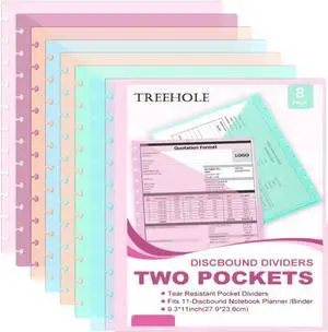 Discbound Dividers 8.5 x 11 Letter Size Plastic Dis Planner 2 Pocket-8 PCS | 11 disc folder pocket , Patel color Fit 8.5" x 11" Paper Notebook with Pockets 11 Disc Folder for Office Home School (8) Discbound Dividers 8.5 x 11 Letter Size Plastic Dis Planner 2 Pocket-8 PCS | 11 disc folder pocket , Patel color Fit 8.5" x 11" Paper Notebook with Pockets 11 Disc Folder for Office Home School (8)