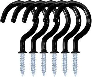 yuntop 12 Pack Vinyl Coated Ceiling Hooks,Screw-in Mug Hooks | Multi-Function Wall Hooks Kitchen Hooks Cup Hooks for Indoors Outdoors (Black, 1-1/4 Inch) yuntop 12 Pack Vinyl Coated Ceiling Hooks,Screw-in Mug Hooks | Multi-Function Wall Hooks Kitchen Hooks Cup Hooks for Indoors Outdoors (Black, 1-1/4 Inch)